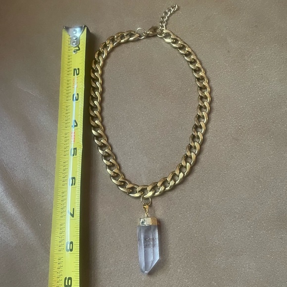 💎 Quartz crystal chunky curb chain necklace - Picture 11 of 11